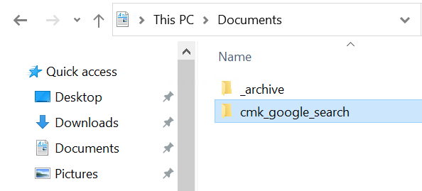 Documents folder on Windows