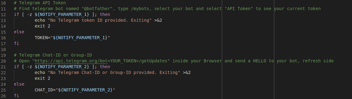 Code-Abschnitt der angibt, welche Authentifizierungsparameter Checkmk an das Skript übergibt