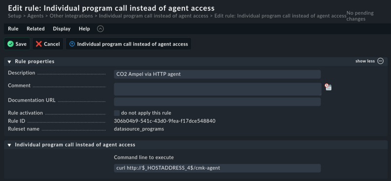 schermata della configurazione della fonte di dati in Checkmk