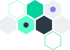 Hexagons linked together in different colours
