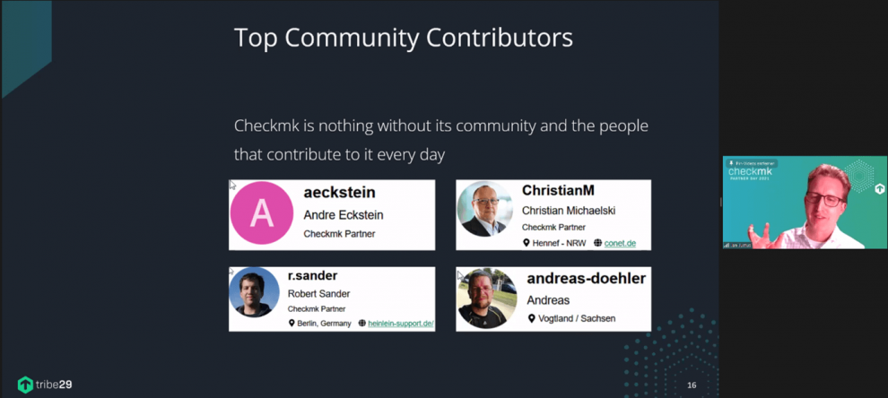 Jan Justus honors the four Top Community Contributors of this year