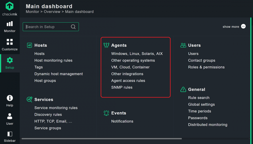 Gli agenti inclusi in Checkmk