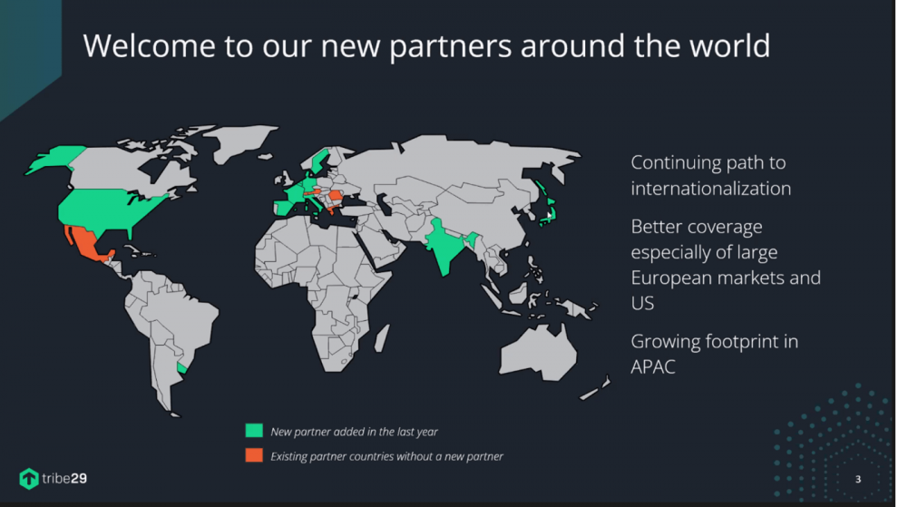 World map on which the countries with new Checkmk partners are highlighted