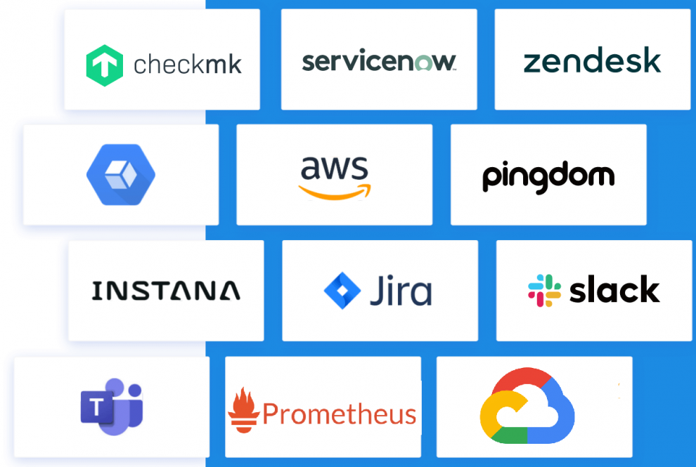 examples of available integrations for iLert with companies like Checkmk, Microsoft Teams and ServiceNow