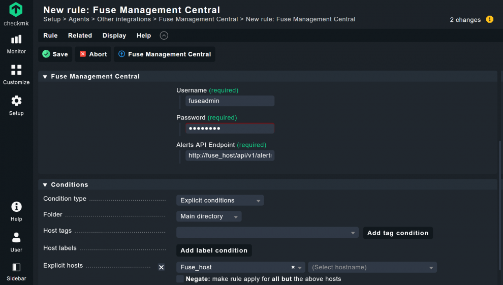 Adding a new rule for Fuse in Checkmk