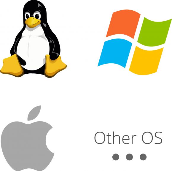 Grafik mit den Logos verschiedener Betriebssystemen