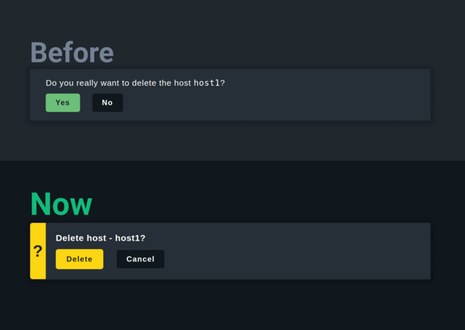 Nuovo design della finestra di conferma 