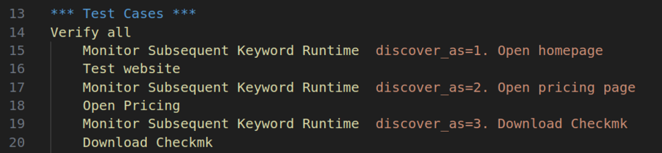 screenshot showing three subsequents of a test case