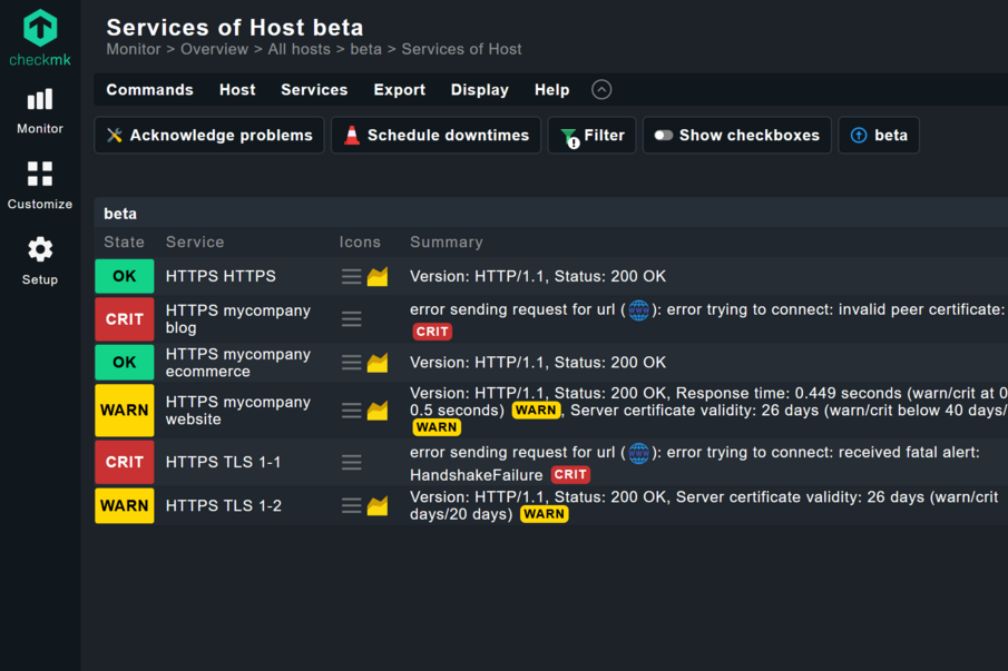 Servizi del nuovo controllo HTTP